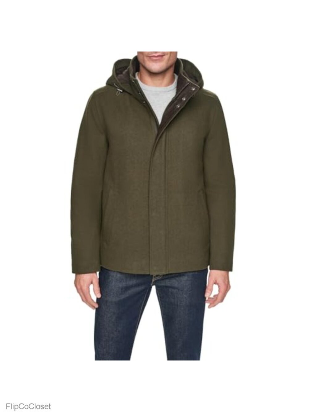 Men's Field Wool Coat Corduroy Combo Overcoat Long Sleeve